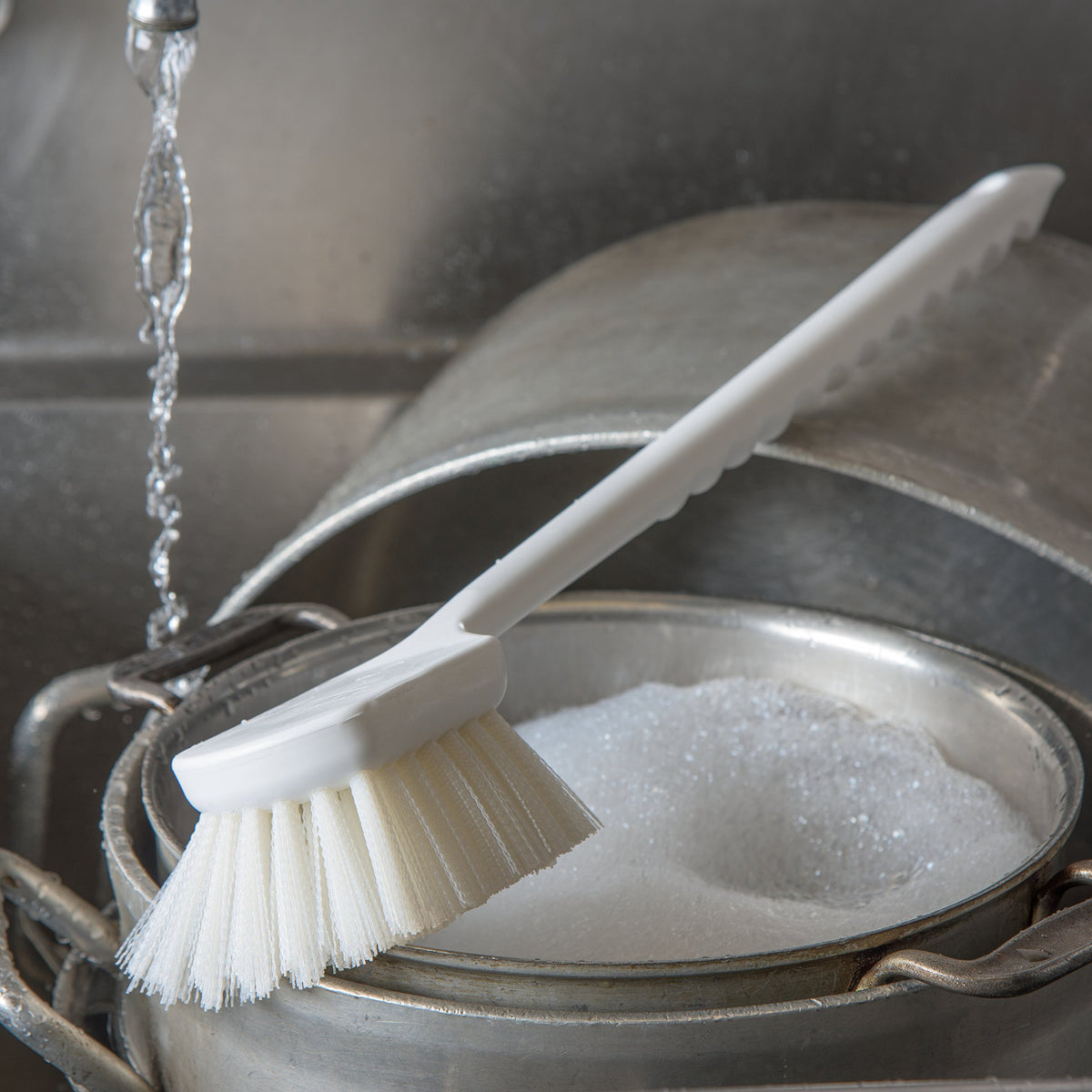 SPARTA Utility Scrub Brush with Polyester Bristles 20" x 3" - White by Carlisle FoodService Products – Non-catalog Item - 20 Inches (1 Count), Polyester, White, Model 4050102
