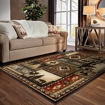 Oriental Weavers Woodlands Area Rug - 1041C - 3'10" x 5'5" - in Black/Multi - Lodge Style, Stain Resistant, Family and Pet Friendly, Entrway, Bedroom Rug