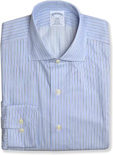 Brooks Brothers Mens Regent Fit All Cotton Spread Collar Dress Shirt,