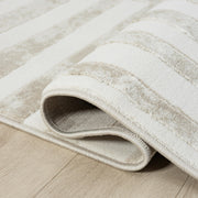 Beige Area Rug - 4' x 6' - Living Room & Bedroom - Abstract Stripe Design - Indoor Use - Easy to Clean by Abani – 4' x 6', Polypropylene, Beige