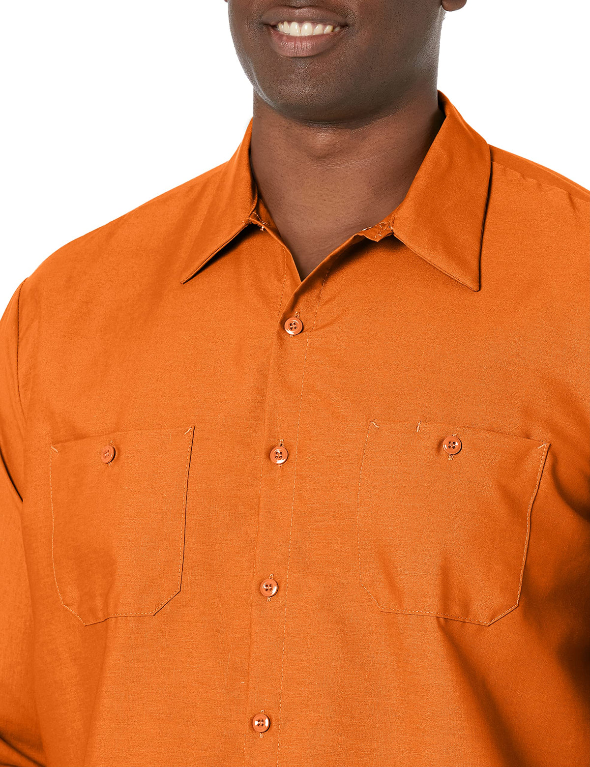 Long Sleeve Industrial Solid Work Shirt Orange Large - 5 Pack by Red Kap – Orange, Pack of 5