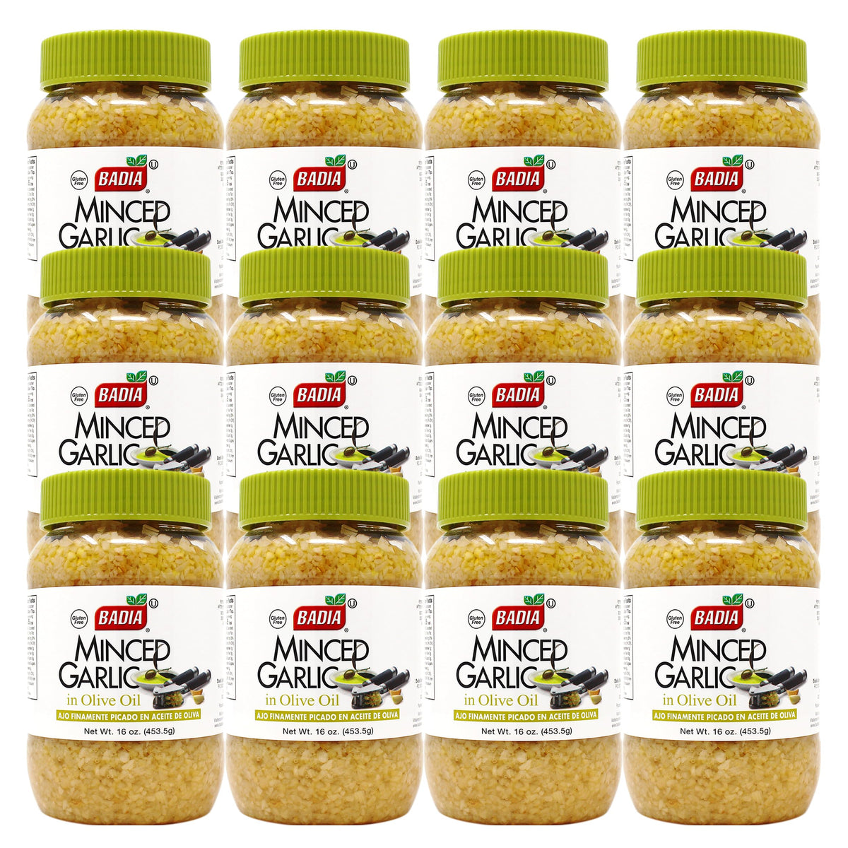 Minced Garlic in Olive Oil by Badia – 16 Ounce (Pack of 12), Pack of 12