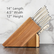 Wusthof Classic 16 Piece Knife Set with Acacia Block by Wüsthof – Forged High Carbon Stainless Steel, Acacia Block, Pack of 16, Model Ikon Creme