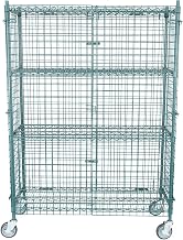 NSF Mobile Green Wire Security Cage Kit - 18" x 48" x 69" by TableTop King – Onesize, Green, Model TTK-MCWSC-42