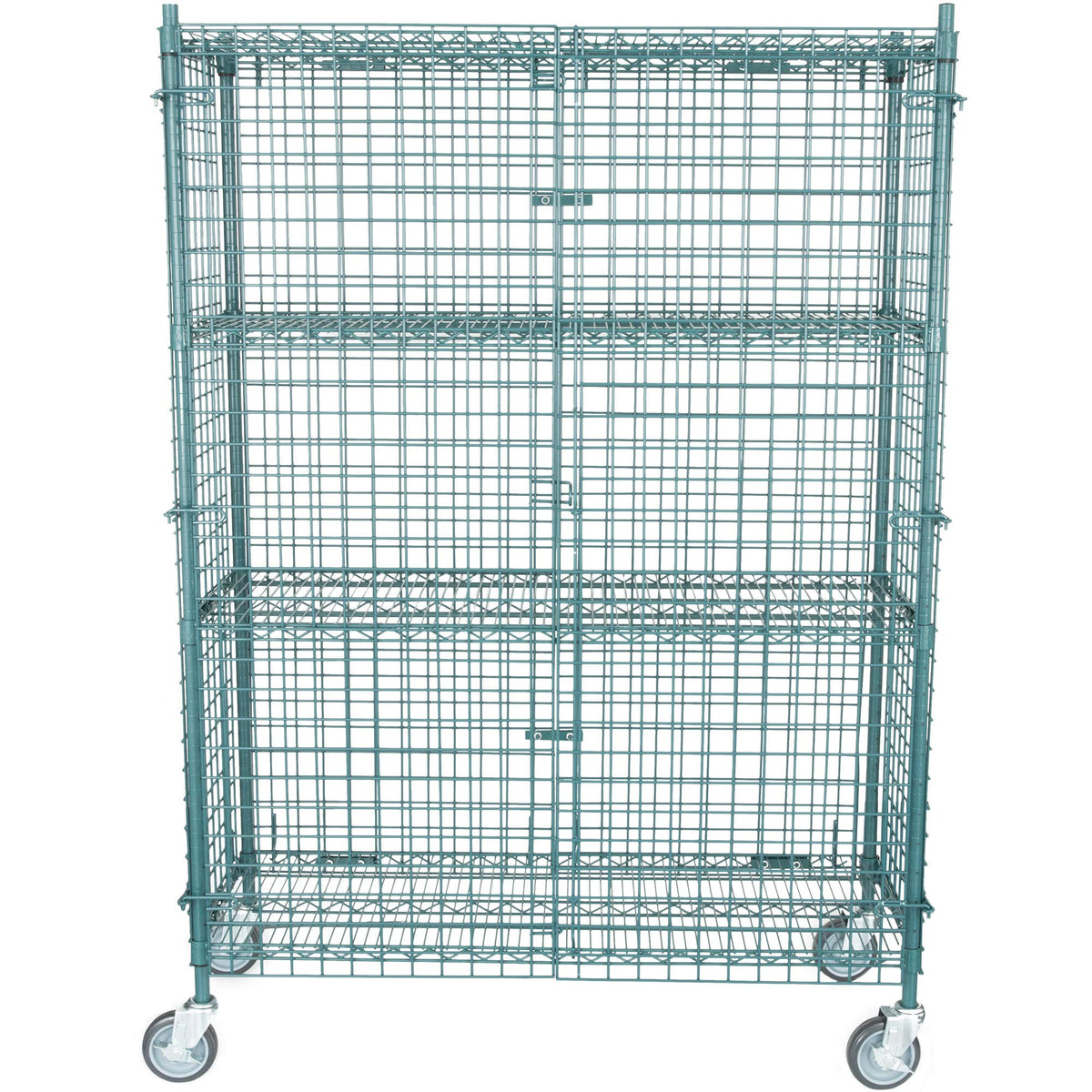 NSF Mobile Green Wire Security Cage Kit - 18" x 48" x 69" by TableTop King – Onesize, Green, Model TTK-MCWSC-42