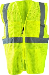 OccuNomix LUX-SSGCS-Y2,3X Class 2 High Visibility Mesh Surveyor, XX-Large/3X-Large, Yellow