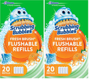 Flushable Toilet Bowl Wand Cleaner Refills by Scrubbing Bubbles – 20 Count (Pack of 2), Pack of 2, Model 301802