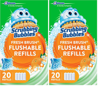 Flushable Toilet Bowl Wand Cleaner Refills by Scrubbing Bubbles – 20 Count (Pack of 2), Pack of 2, Model 301802