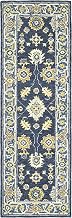 Oriental Weavers Alfresco Hand-Made Wool Area Rug - 28405-2'6" x 8' - in Navy/Blue - Vintage Inspired, Hand-Made Wool Rugs, Entryway, Hallway Runner Rug