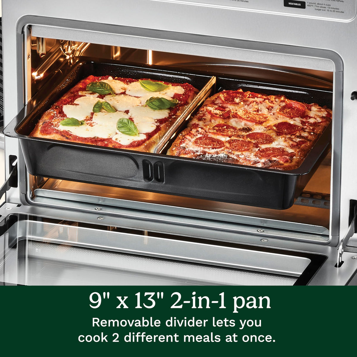 15-in-1 Extra-Large Digital Air Fryer Oven with 9"x13" 2-in-1 Pan by Cuisinart – 18.6"(L) x 15.0"(W) x 16.25"(H), 0.9 cubic_feet, Stainless Steel, Model TOA-112