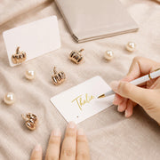 Uniqooo Pumpkin Place Card Holders, Metallic Gold, Set of 24