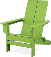 Polywood Contemporary Modern Folding Adirondack Chair in Lime
