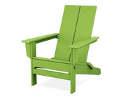Contemporary Modern Folding Adirondack Chair in Lime by Polywood – Plastic, Lime, Model AD5022LI