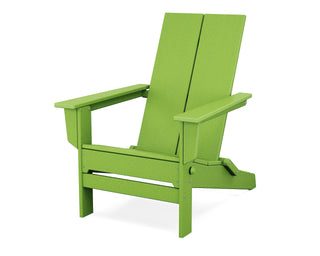Contemporary Modern Folding Adirondack Chair in Lime by Polywood – Plastic, Lime, Model AD5022LI