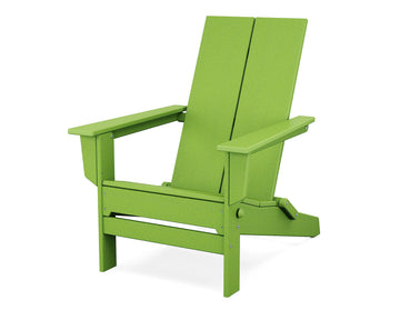 Contemporary Modern Folding Adirondack Chair in Lime by Polywood – Plastic, Lime, Model AD5022LI