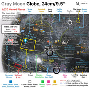 Explorer Gray Moon/Red Mars 2 Globe Set by Mapsoft – 21.3"D x 13.4"H x 11.4"W, Plastic (ABS), Moon Globe - Gray / Mars Globe - Red, Pack of 2, Model 2MR-24