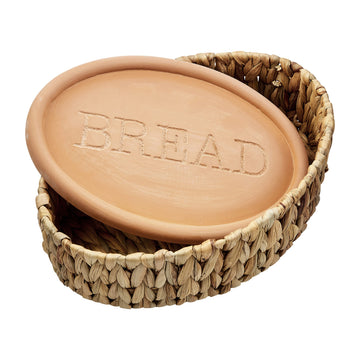 Mud Pie Terracotta Bread Warmer Set, Brown, 12.5 x 8.5 Inch