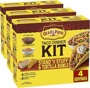 Old El Paso Stand 'N Stuff Shells and Tortilla Bowls, Hard & Soft Taco Dinner Kit, 9.4 oz. (Pack of 3)