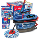 RinseClean Microfiber Spin Mop & Bucket Floor Cleaning System with 2 Extra Mop Head Replacements with Lavender Pac (Variety Pack) by O-Cedar – Model RinseClean + 2 Refill