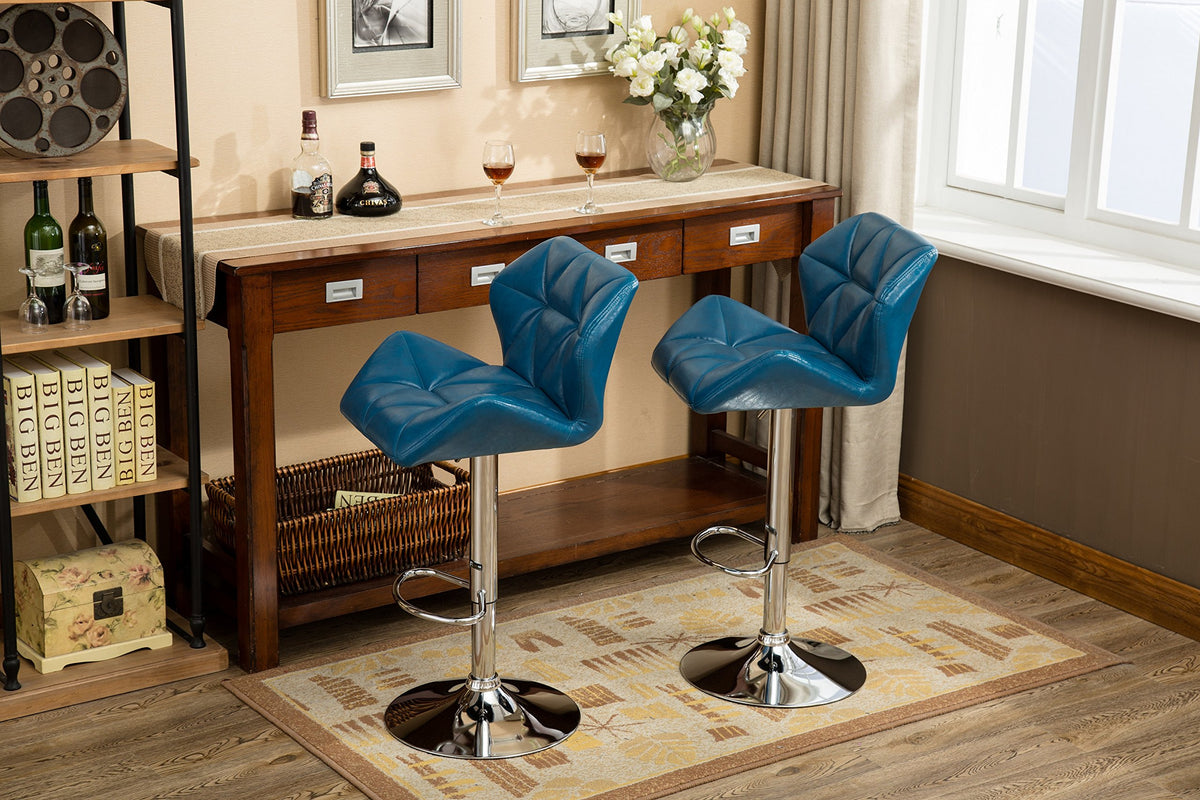 Roundhill Furniture Blue / 20.5" W X 20.63" D X 35" - 43.25" H / Contemporary Barstools