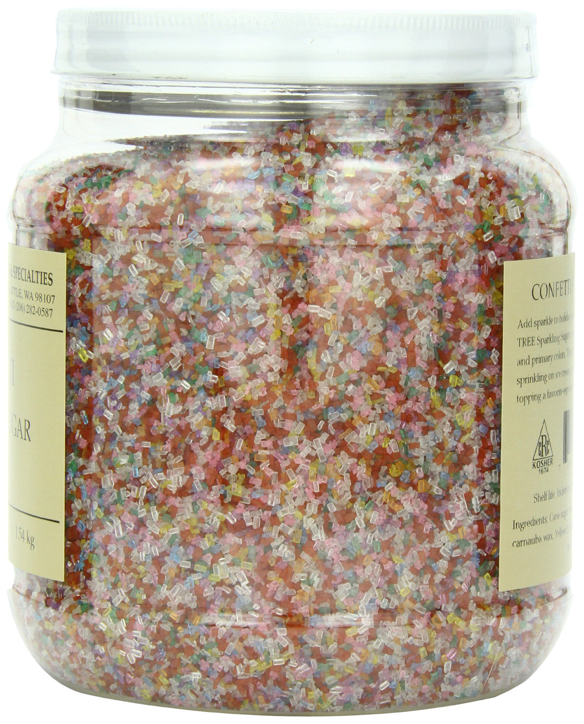 Confetti Sparkling Sugar by India Tree – 3.4 Pound (Pack of 2), White, Pack of 2, Model 70215
