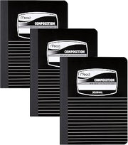 Mead Composition Books/Notebooks, Wide Ruled Paper, 100 Sheets, 9-3/4" x 7-1/2", 3 Pack (38063)
