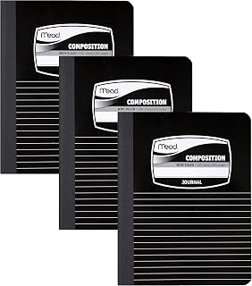 Mead Composition Books/Notebooks, Wide Ruled Paper, 100 Sheets, 9-3/4" x 7-1/2", 3 Pack (38063)