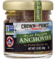 Natural Anchovy Fillets in Olive Oil by Crown Prince – 1.5 Ounce (Pack of 18), Pack of 18, Model 00831