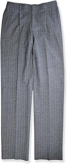 Brooks Brothers Mens Regular Fit Pleated Cotton Wool Herringbone Stripe Unfinished Pants,