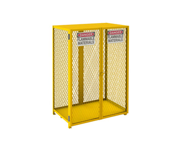 Vertical Gas Cylinder Cabinet by Durham – Alloy Steel, Yellow, Model EGCVC12-SC-50