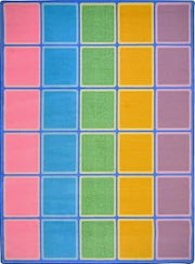 Joy Carpets Blocks Abound Rug, Pastel, 7'8" x 10'9"
