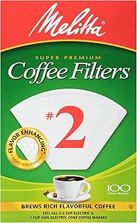 Melitta #2 Cone Coffee Filters, White, 100 Count - Packaging May Vary