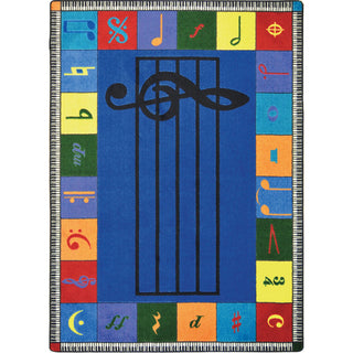 Note Worthy Elementary Rug by Joy Carpets – 10'9" x 13'2" (Rectangular), Nylon, Multi Color, Model 1462G-01