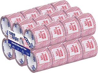 Tape Logic TLT905ST01 Security Tape, "Tamper Evident", 2.5 Mil, 3" x 110 yds, Red/White, 24/Case