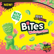 Bites Watermelon Soft & Chewy Candy by Sour Patch Kids – 12 Oz (Pack of 12), Pink/Green, Pack of 12, Model VC-a4-96820