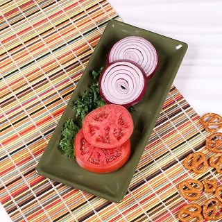 Elite Global Solutions D126RC-LIZ Rectangular Plate, 12" x 5 1/2" x 3/4" h., Melamine, Lizard (Pack of 6)
