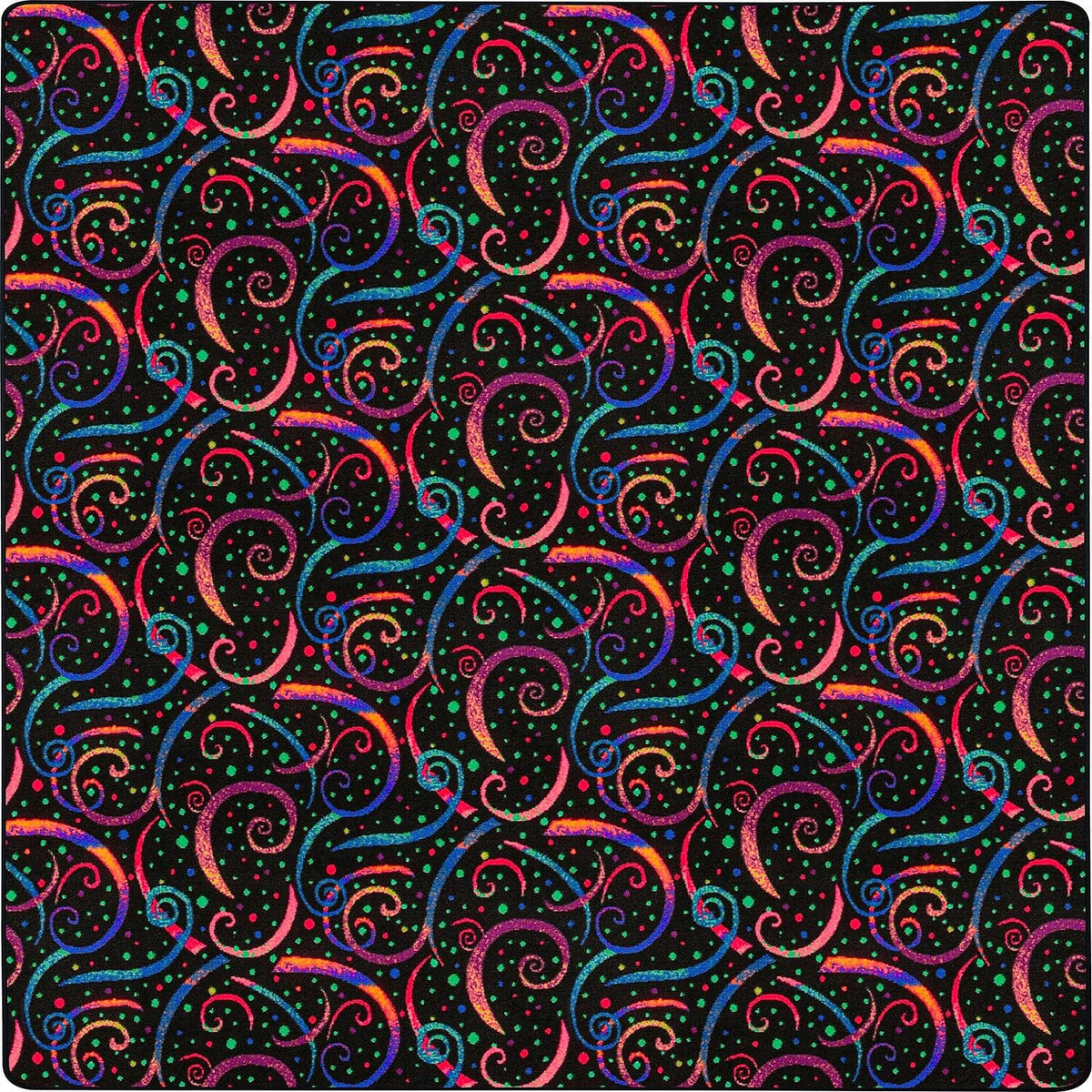 Fluorescent Dynamo 6' x 9' Area Rug by Joy Carpets – 6' x 9' (Rectangular), Nylon, Fluorescent, Model 455Q