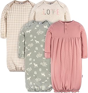 Gerber Baby Girls' 4-pack Sleeper Gown