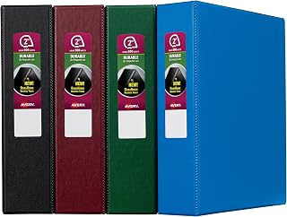Avery Durable 3 Ring Binders, 2" Slant Rings, Case Pack of 12 Assorted Binders (11558)