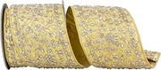 Reliant Ribbon Jeweled Vines Metallic Deluxe Wired Edge Ribbon, Gold