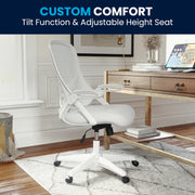 Flash Furniture White / Set of 1 / Contemporary Home Office Desk Chairs