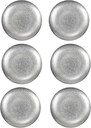 10 Strawberry Street Moab Stainless Steel Coupe Dinnerware, 7.5" Round Plate, Set of 6
