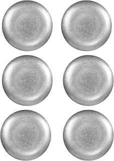 10 Strawberry Street Moab Stainless Steel Coupe Dinnerware, 7.5" Round Plate, Set of 6