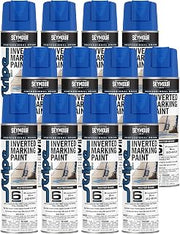 Seymour 12-Pack of 20 Oz Of Sycamore 20-653 Precaution Blue Stripe Water-Based Inverted Marker Spray Paint