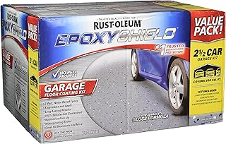 Rust-Oleum 251870 EPOXYSHIELD Garage Floor Coating Kit, 2.5 Car, Gloss Gray