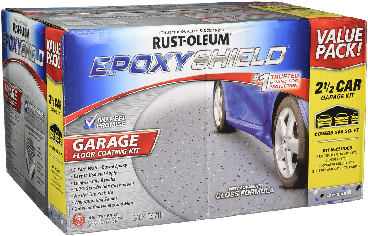 Rust-Oleum 2.5 Car (Pack of 1) / Gray / Epoxy Coating Kit Interior & Exterior House Paint