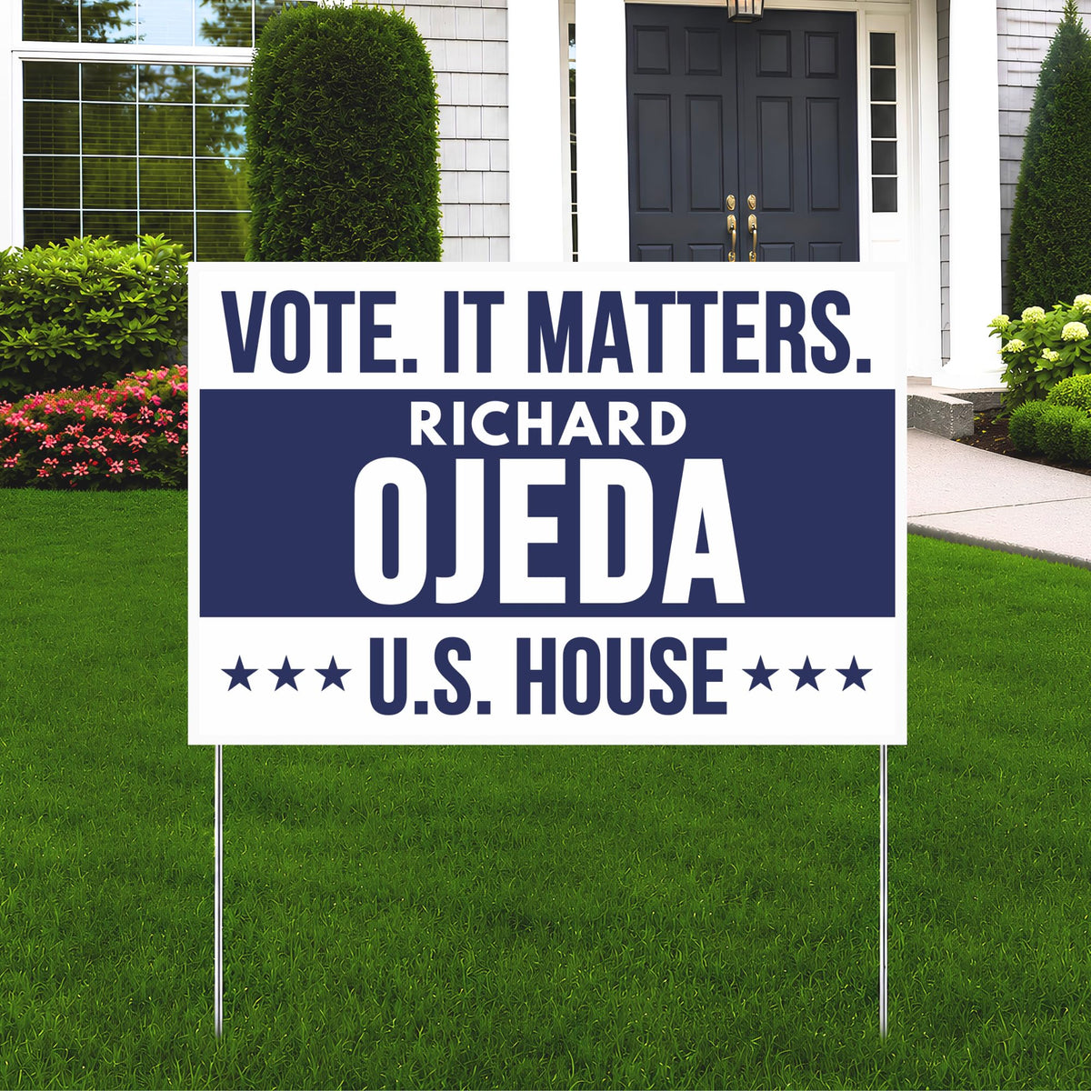 Richard Ojeda For Us House Yard Sign 2026 North Carolina Candidate Race Voting Elections Vote by Generic – 22x15, Vinyl, Multicolor