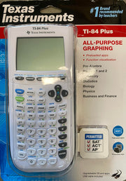 Ti-84 Plus Graphing Calculator by Texas Instruments – Plastic, White, Model 84PLWHITE