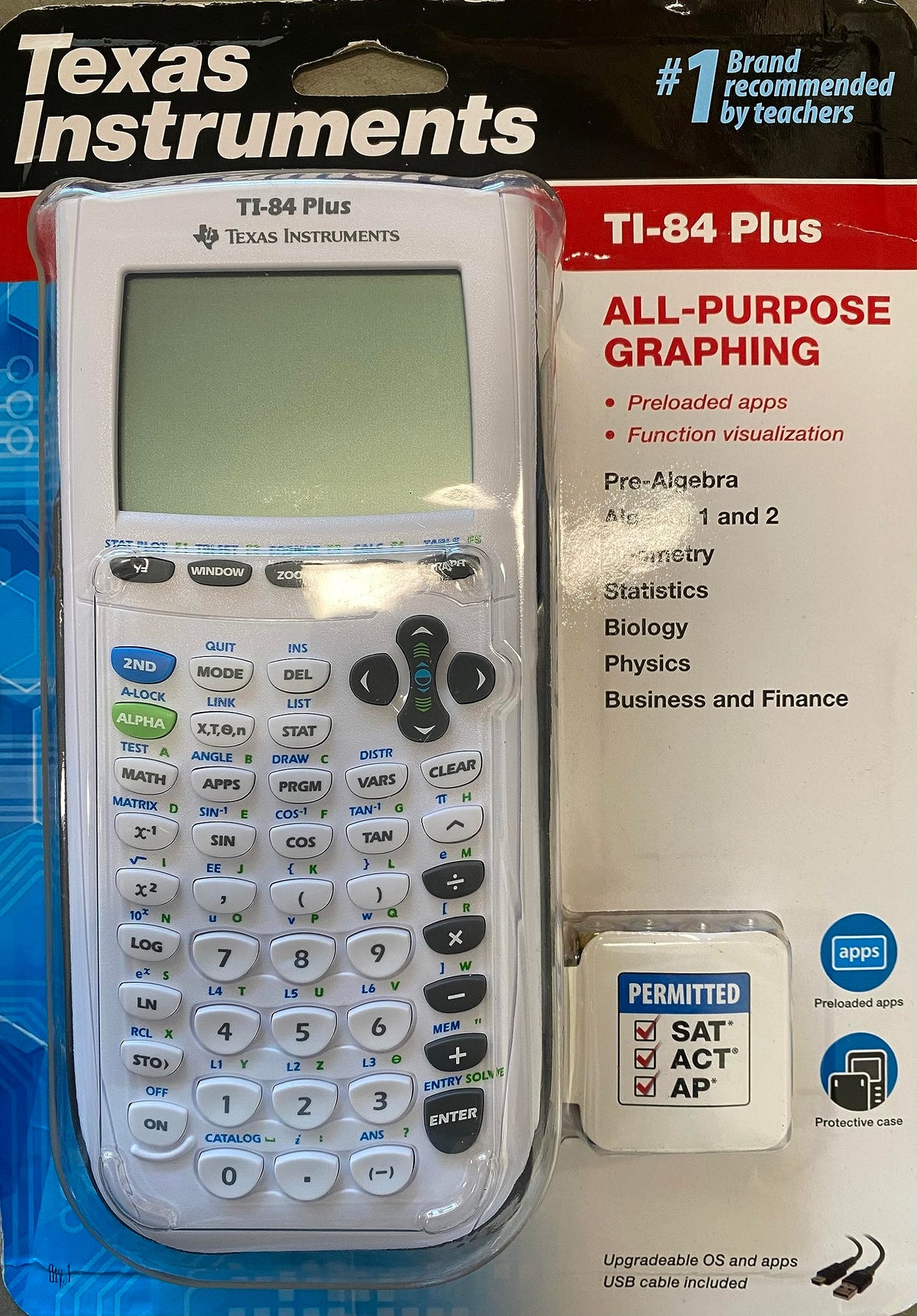 Ti-84 Plus Graphing Calculator by Texas Instruments – Plastic, White, Model 84PLWHITE