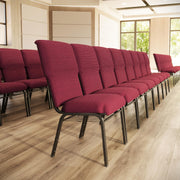 Flash Furniture Burgundy Pattern Fabric/Gold Vein Frame / Set of 1 / Classic Stacking Chairs